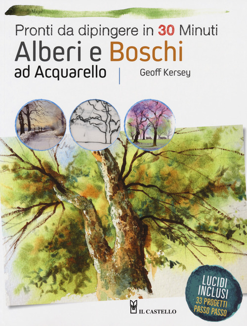 Alberi e boschi ad acquarello pronti da dipingere