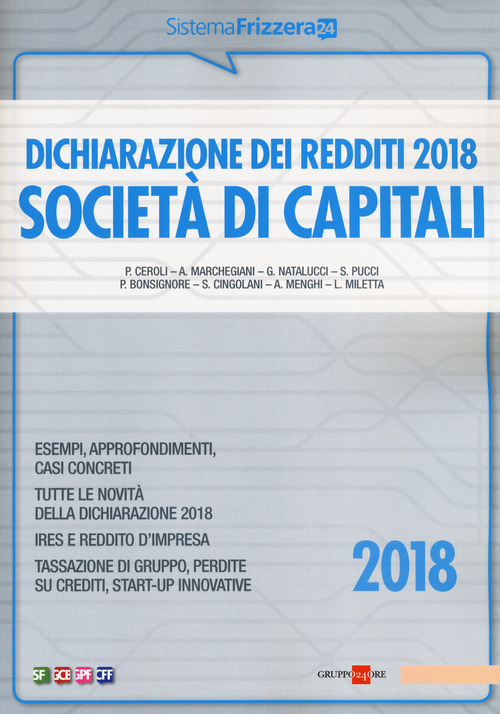 Dichiarazione dei redditi 2018. Societ&agrave; di capitali