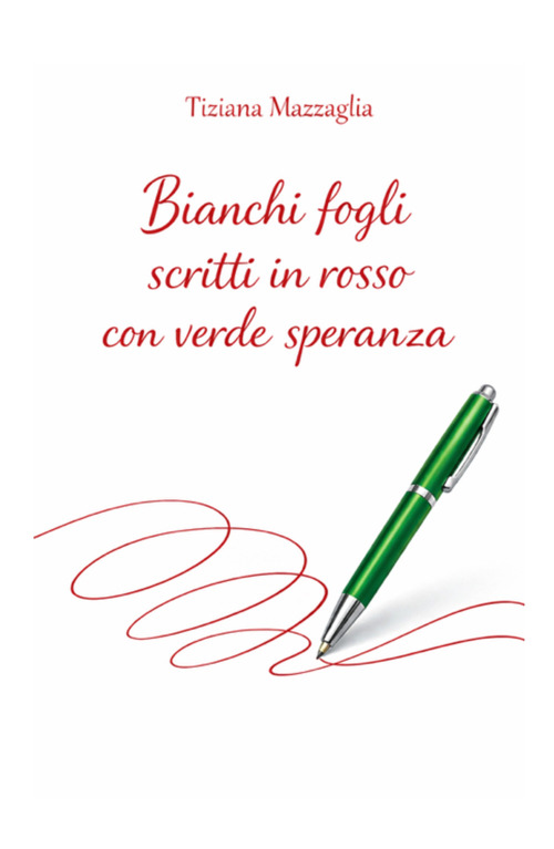 Bianchi fogli scritti in rosso con verde speranza
