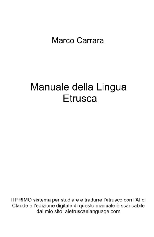 Manuale della lingua etrusca