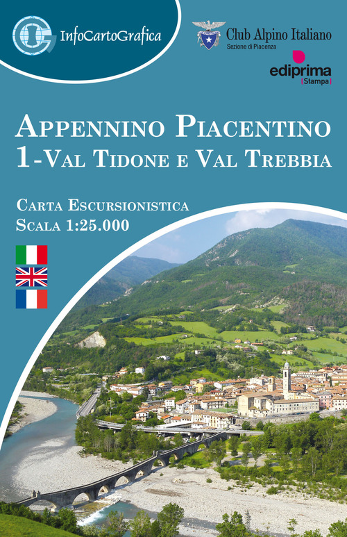 Appennino piacentino. Carta escursionistica 1:25.000. Ediz. italiana, inglese e francese
