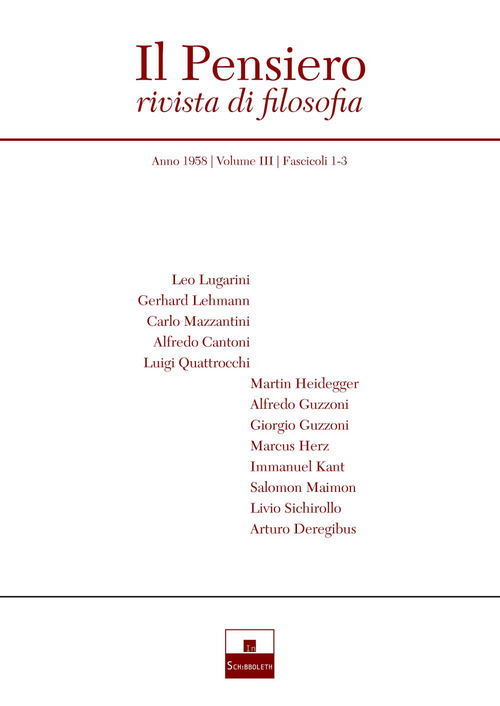 Il pensiero. Rivista di filosofia