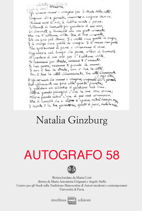 Autografo. Natalia Ginzburg
