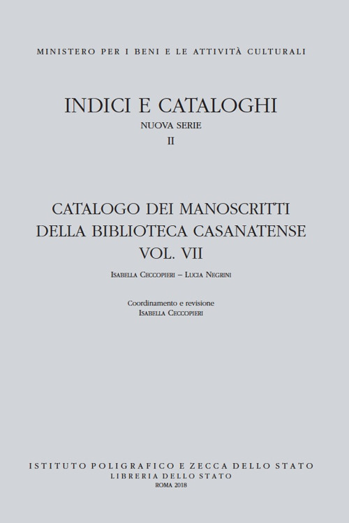 Catalogo dei manoscritti della Biblioteca Casanatense