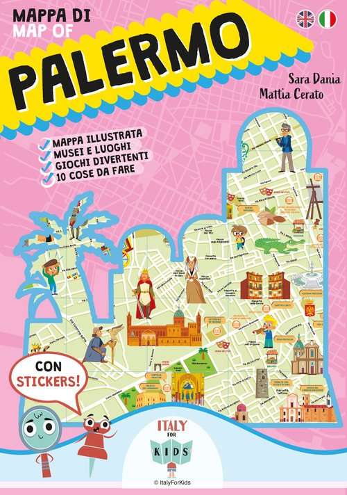 Mappa di Palermo-Map of Palermo. Con adesivi