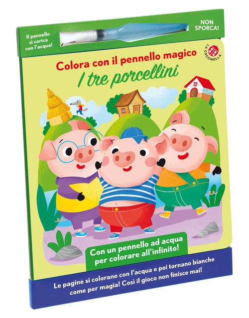 I tre porcellini. Colora con il pennello magico