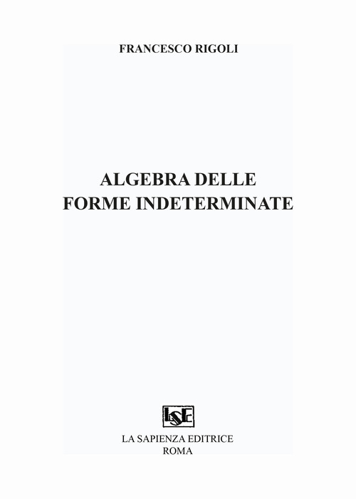 Algebra delle forme indeterminate