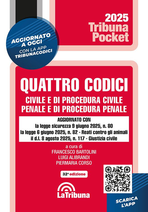 Quattro codici. Civile e di procedura civile, penale e di procedura penale