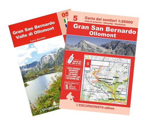 Gran San Bernardo, Ollomont carta dei sentieri 1:25.000
