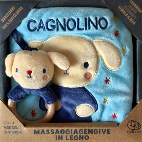 Cagnolino. Libri di stoffa con massaggiagengive in legno