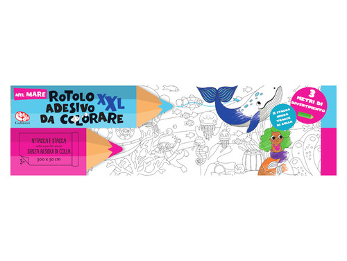 Rotolo adesivo da colorare XXL. Nel mare