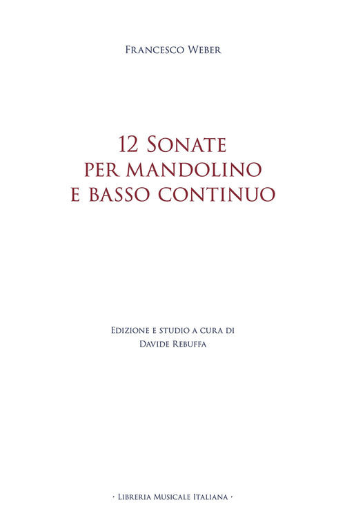 12 sonate per mandolino e basso continuo