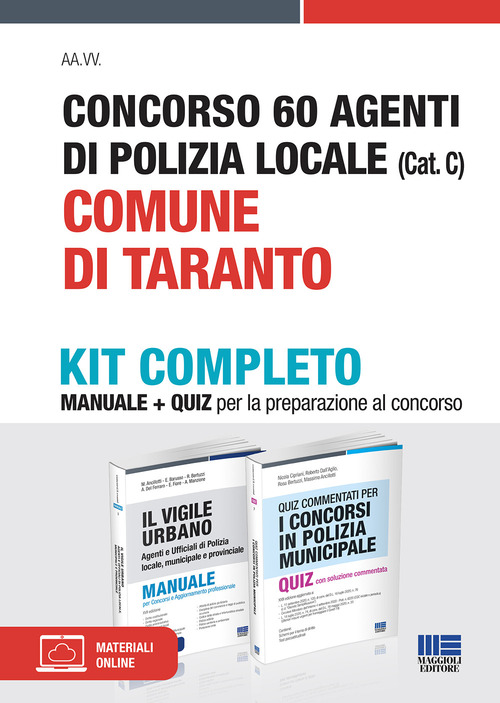 Concorso 60 agenti di polizia locale (Cat. C). Comune di Taranto. Kit completo