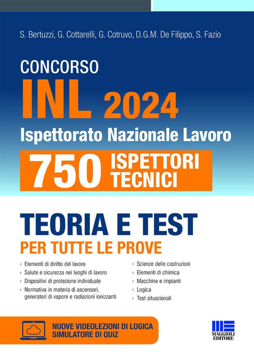 Concorso INL 2024. 750 Ispettori Tecnici. Teoria e test per tutte le prove