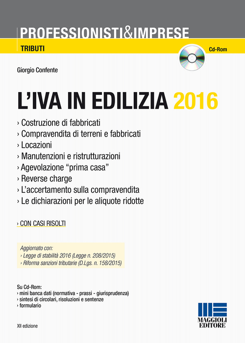 L'IVA in edilizia 2016