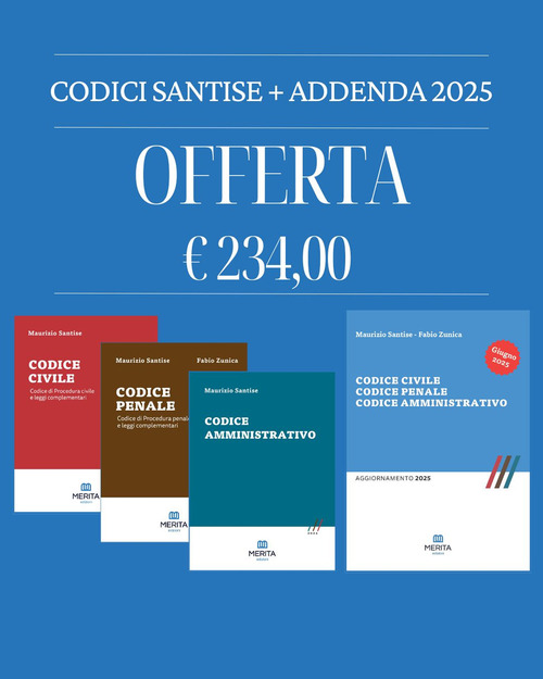 Codice civile, Codice penale, Codice amministrativo e addenda di aggiornamento 2025