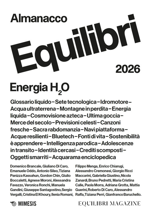 Almanacco equilibri 2026. Energia H2O