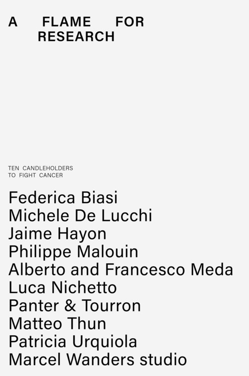 A flame for research. Ten candleholders to fight cancer