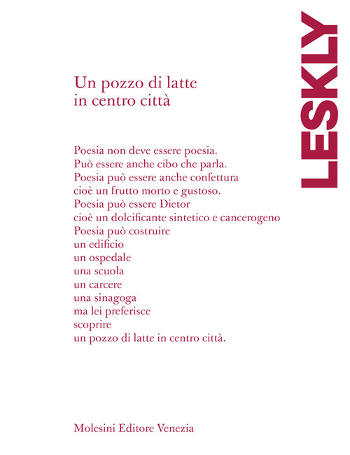 Un pozzo di latte in centro città. Testo ebraico a fronte