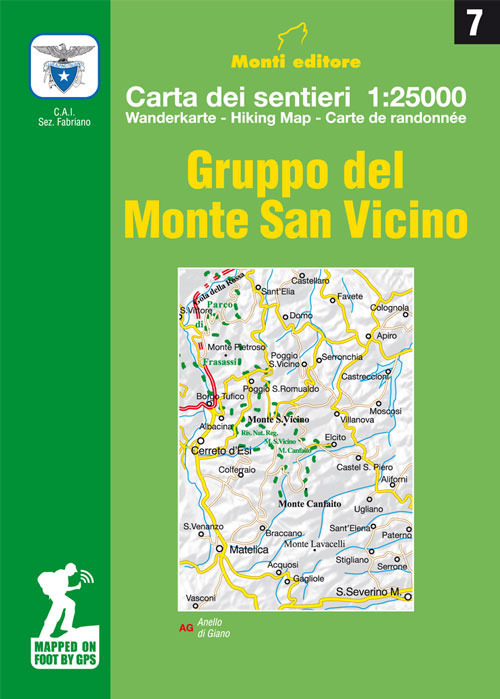 Gruppo del Monte San Vicino. Carta dei sentieri 1:25.000
