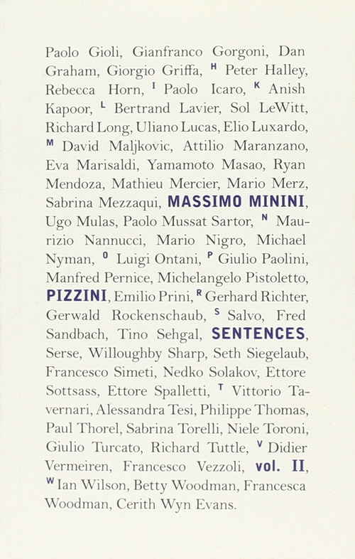 Massimo Minimi. Pizzini/Sentences. Ediz. italiana e inglese