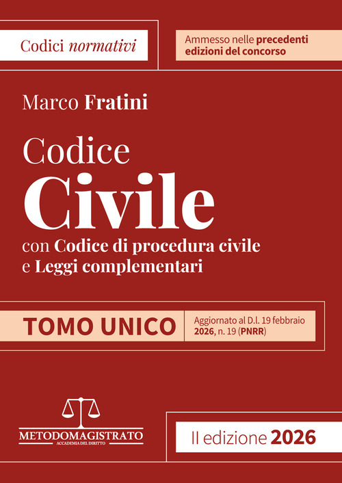 Codice normativo di Diritto Civile 2026 per il concorso in Magistratura
