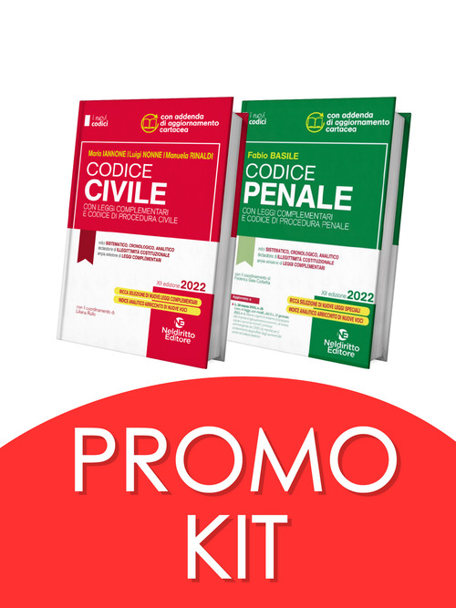 Codice penale con leggi complementari e codice di procedura penale-Codice civile con leggi complementari e codice di procedura civile. Concorso magistratura 2022. Kit