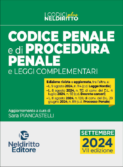Codice penale e di procedura penale 2024. Aggiornato alla Legge Nordio