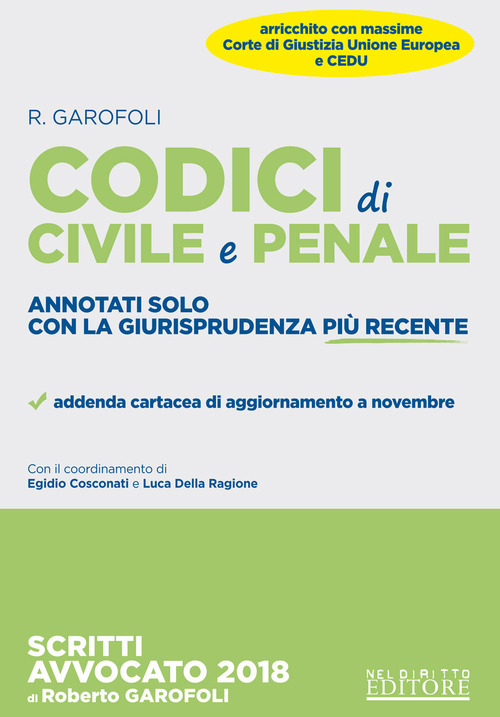 Codici di civile e penale. Annotati solo con la giurisprudenza pi&ugrave; recente