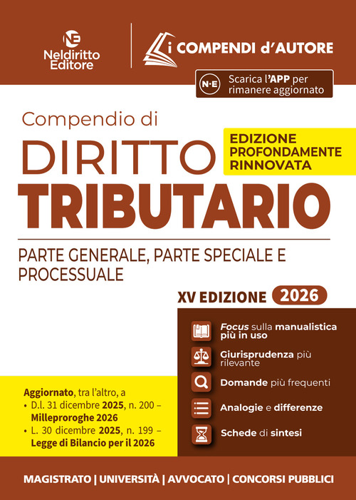 Compendio di diritto tributario 2026. Parte generale, speciale e processuale