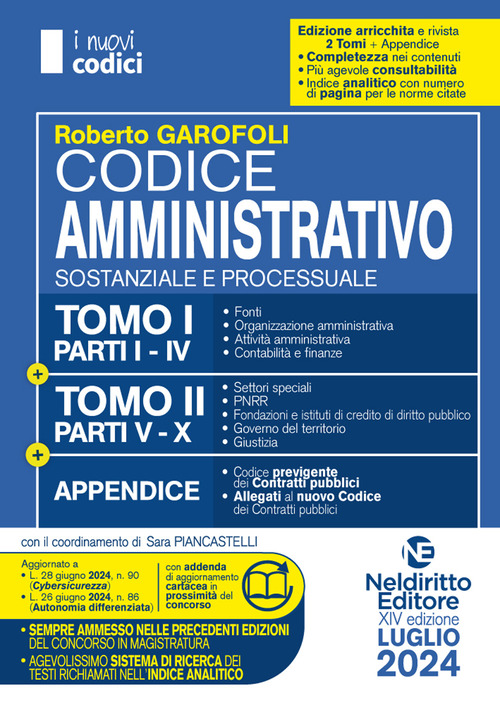Concorso Magistratura. Codice amministrativo sostanziale e processuale. Luglio 2024