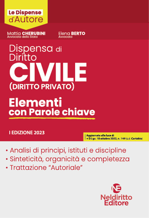 Dispensa di diritto civile (diritto privato). Elementi con parole chiave
