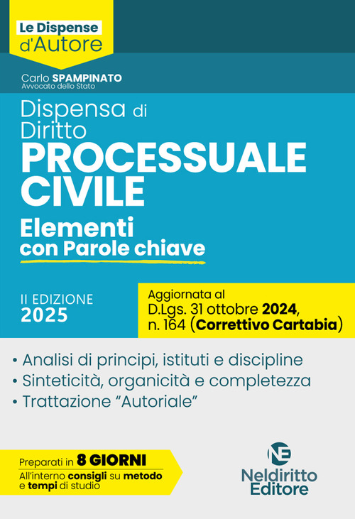 Dispensa di Procedura Civile. Aggiornata al Decreto Correttivo Cartabia D.Lgs. 31 ottobre 2024, n. 164