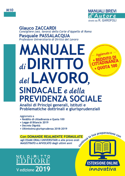 Manuale di diritto del lavoro, sindacale e della previdenza sociale