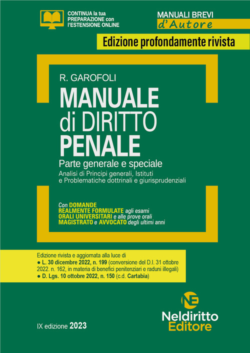 Manuale di diritto penale. Parte generale e speciale