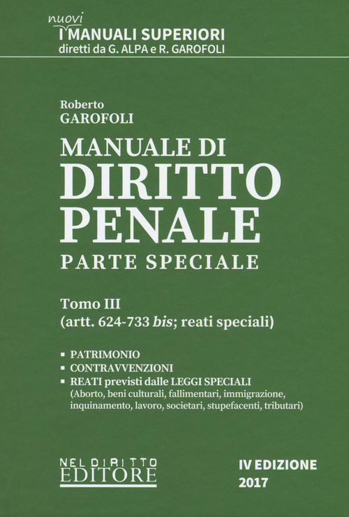 Manuale di diritto penale. Parte speciale