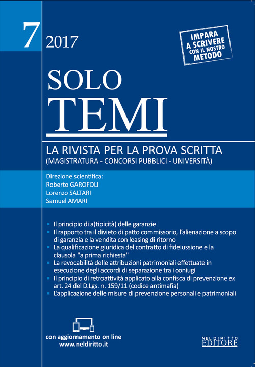 Solo temi. La rivista per la prova scritta (magistratura-concorsi pubblici-università)