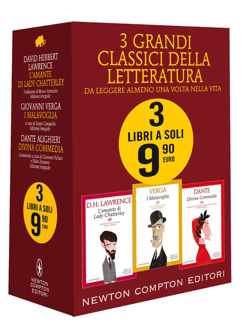 3 grandi classici: L'amante di Lady Chatterley-I Malavoglia-Divina commedia