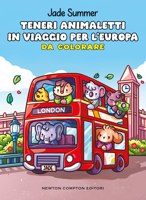 Teneri animaletti in viaggio per l'Europa. Da colorare