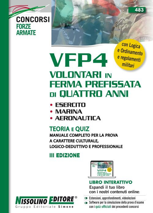 VFP4 volontari in ferma prefissata di quattro anni. Esercito, marina, aeronautica. Teoria e quiz