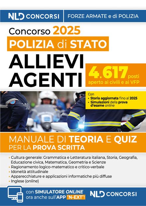 Concorso 4617 allievi agenti della Polizia di Stato. Manuale con Teoria e quiz 2025