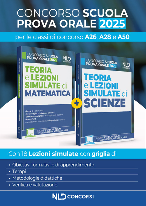 Concorso Scuola. Teoria e lezioni simulate di Matematica e Scienze 2025. Classi A26, A28 e A50