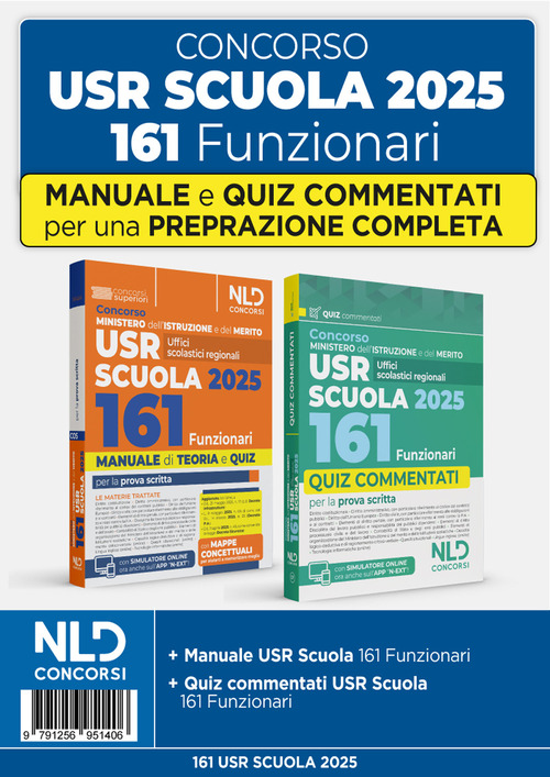 Kit concorso 161 USR Ministero dell'istruzione con manuale + quiz commentati 2025
