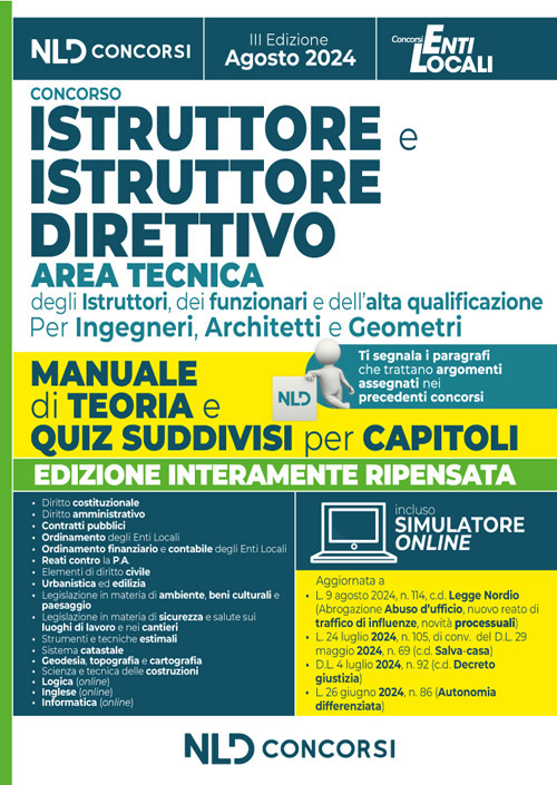 Manuale Istruttore e Istruttore Direttivo dell'area tecnica cat. C e D negli Enti Locali 2024
