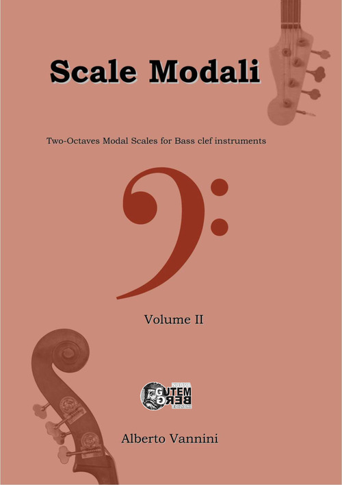 Scale modali. Two-octaves modal scales for bass clef instruments