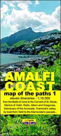 Map of the paths of the Amalfi coast. Scale 1:10.000