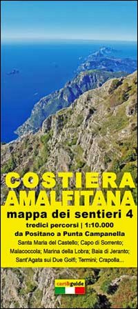 Mappa dei sentieri della costiera Amalfitana. Scale 1:10.000