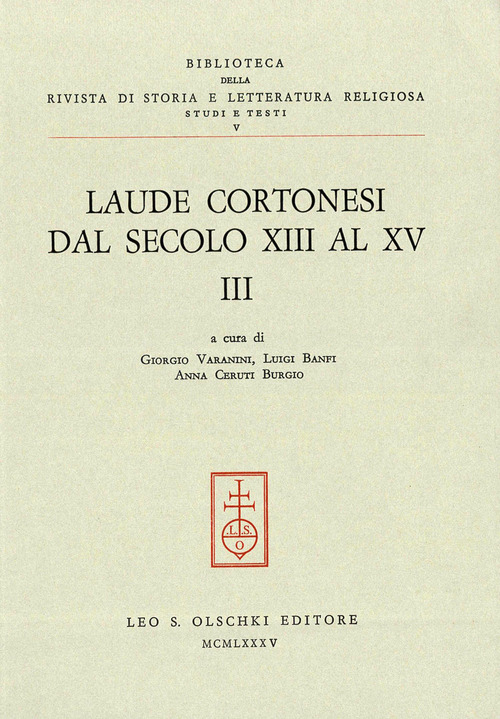 Laude cortonesi dal secolo XIII al XV