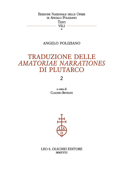 Traduzione delle «Amatoriae narrationes» di Plutarco. Testo latino. Testo greco a fronte