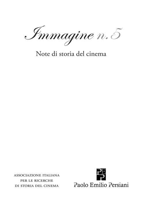 Immagine. Note di storia del cinema